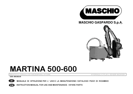 Maschio Martina Mower Parts manual catalog PDF Download