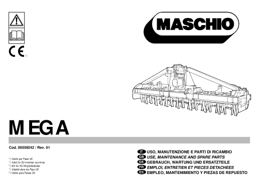 Maschio Mega Cod. 00559242 Rev. 01 Rotary_harrow Parts manual catalog PDF Download