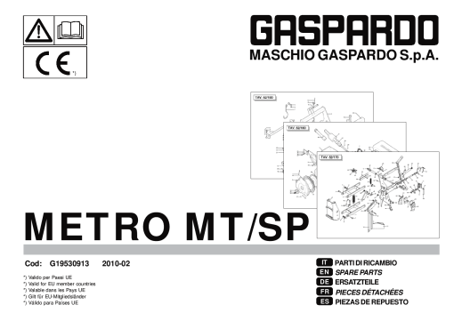 Maschio Metro_MT_SP Seed_drill Parts manual catalog PDF Download