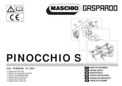Maschio PInocchio_S Subsoiler Parts manual catalog PDF Download