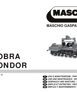 Maschio SC-Cobra_SC-Condor shredder Parts manual catalog PDF Download