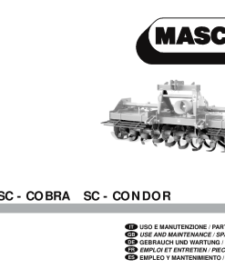 Maschio SC_SC-Cobra_SC-Condor Rotary_tiller Parts manual catalog PDF Download