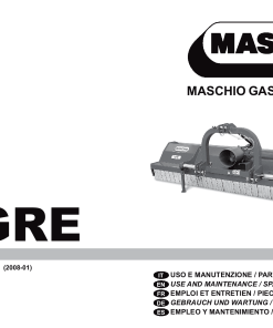 Maschio Tigre shredder Parts manual catalog PDF Download