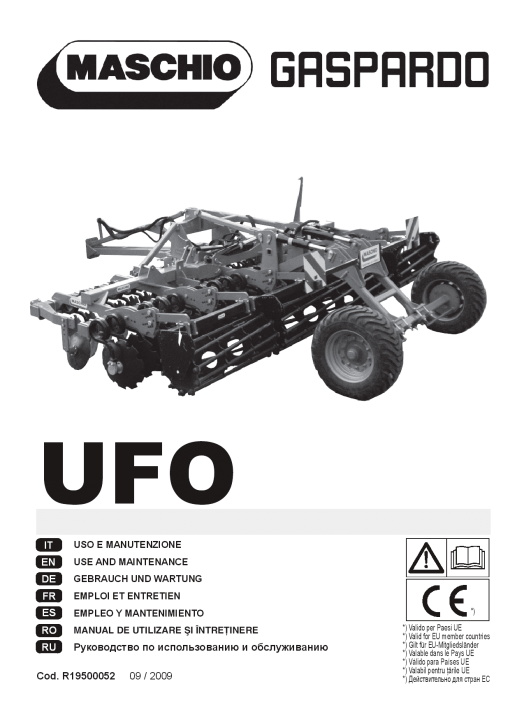 Maschio Ufo Cod. R1950005 Disc_Harrow Parts manual catalog PDF Download