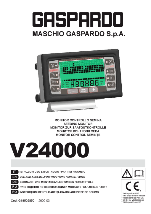 Maschio V24000 Various Parts manual catalog PDF Download