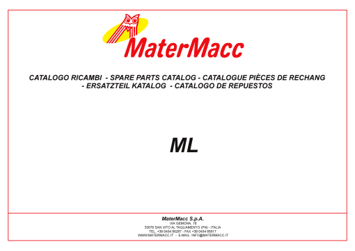 MaterMacc ML Parts manual catalog PDF Download