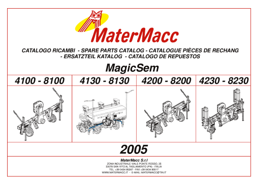 MaterMacc MS4100_8100_4130_8130_4200_8200_4230_8230 Parts manual catalog PDF Download