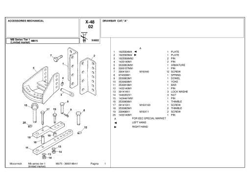 McCormick MB75 Parts manual catalog PDF Download
