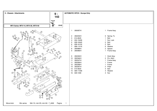 McCormick MTX110_MTX125_MTX140 Parts manual catalog PDF Download