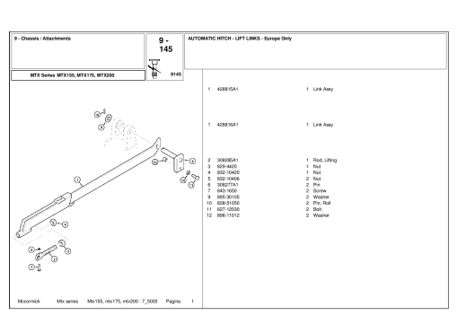 McCormick MTX155_MTX175_MTX200 Parts manual catalog PDF Download