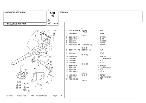 McCormick T105 Parts manual catalog PDF Download