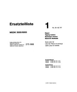 Mengele MEDK_5000_6000 Parts manual catalog PDF Download