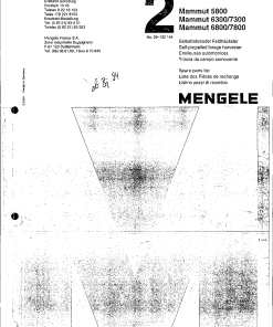 Mengele Mammut_5800_6300_6800_7300_7800 Parts manual catalog PDF Download