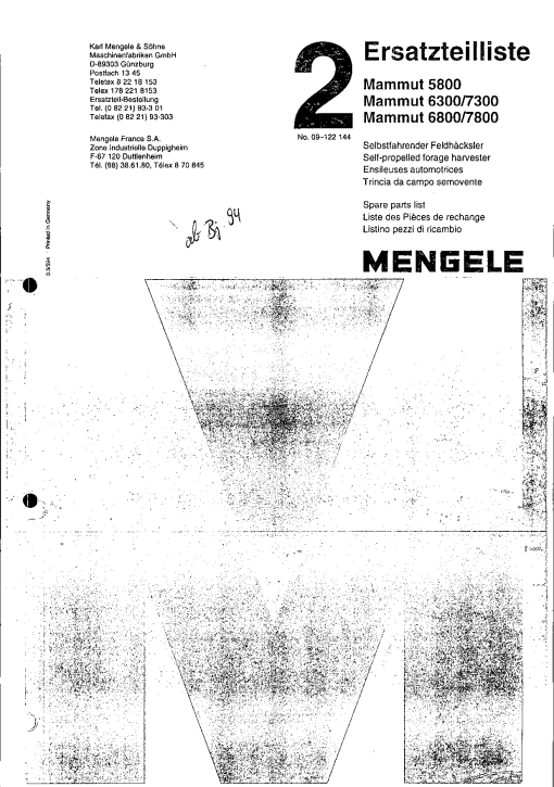 Mengele Mammut_5800_6300_6800_7300_7800 Parts manual catalog PDF Download