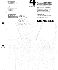 Mengele Mammut_6300_6800_7300_7800 Parts manual catalog PDF Download