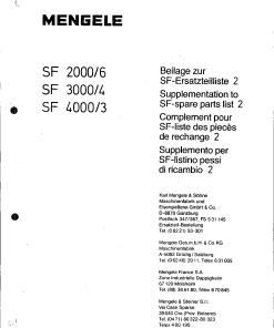 Mengele SF_2000-6_3000-4_4000-3 Parts manual catalog PDF Download