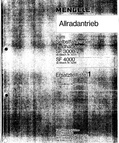 Mengele SF_3000-2_4000 Parts manual catalog PDF Download