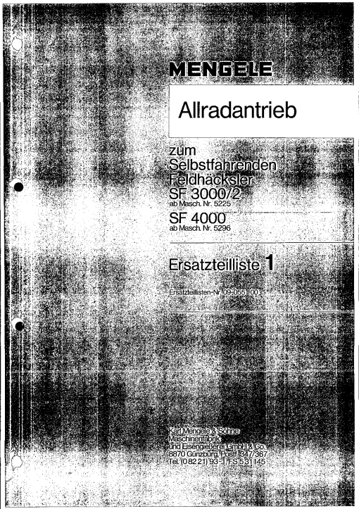 Mengele SF_3000-2_4000 Parts manual catalog PDF Download