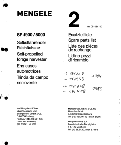 Mengele SF_4900_5000 Parts manual catalog PDF Download