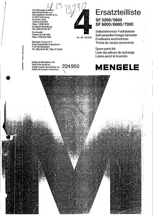 Mengele SF_5200_5600_6000_6600_7000_2 Parts manual catalog PDF Download