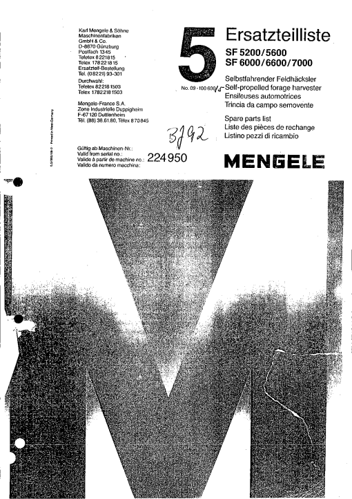Mengele SF_5200_5600_6000_6600_7000_3 Parts manual catalog PDF Download