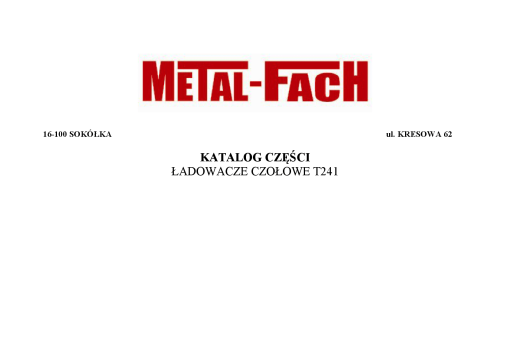 Metal-Fach T241 Front_loader Parts manual catalog PDF Download