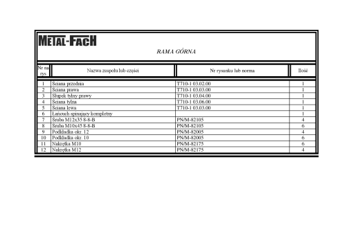 Metal-Fach T710 Trailer Parts manual catalog PDF Download