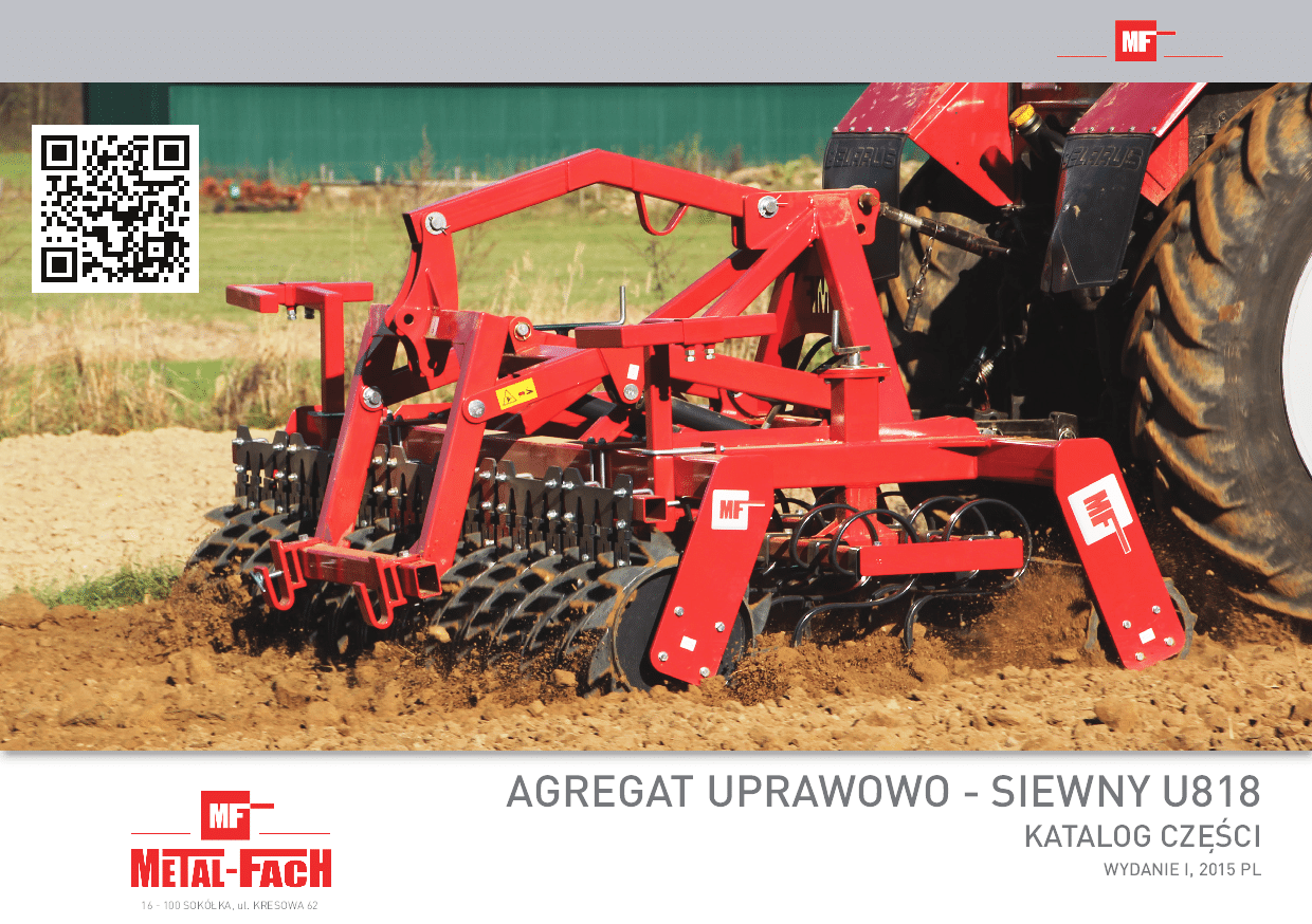 Metal-Fach U818 Seed_bedder Parts manual catalog PDF Download