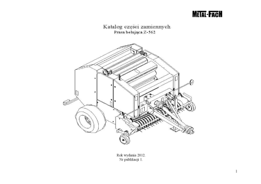 Metal-Fach Z562 Baler Parts manual catalog PDF Download