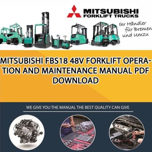 Mitsubishi FBS18 48V forklift Operation and Maintenance Manual PDF download