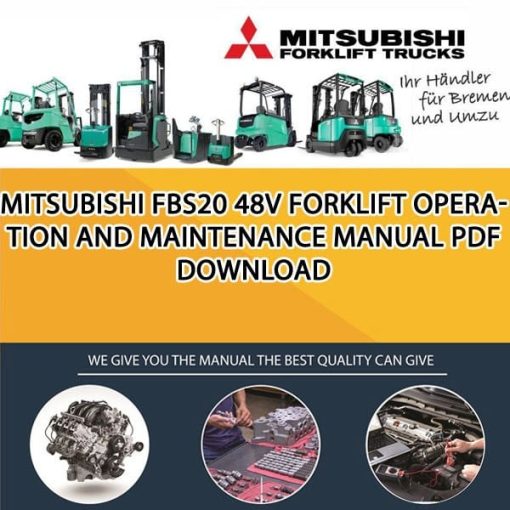 Mitsubishi FBS20 48V forklift Operation and Maintenance Manual PDF download