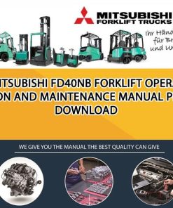 Mitsubishi FD40NB forklift Operation and Maintenance Manual PDF download