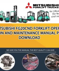 Mitsubishi FG20CND forklift Operation and Maintenance Manual PDF download