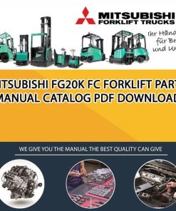 Mitsubishi FG20K FC forklift Parts Manual Catalog Pdf Download