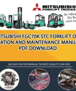 Mitsubishi FGC70K STC forklift Operation and Maintenance Manual PDF download