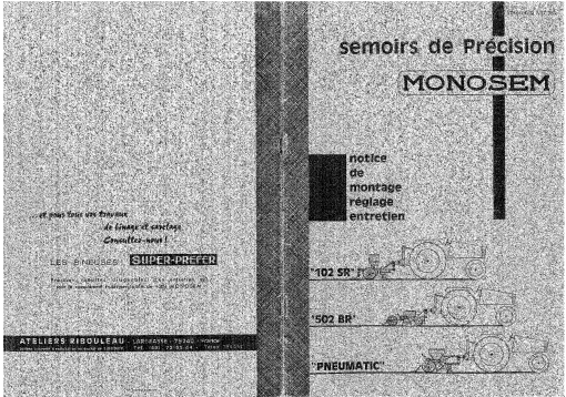 Monosem 102SR_502BR_Pneumatique_1978 Parts manual catalog PDF Download