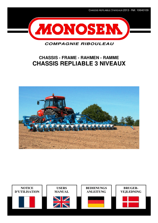 Monosem Chassis-repliable-3-niveaux Parts manual catalog PDF Download