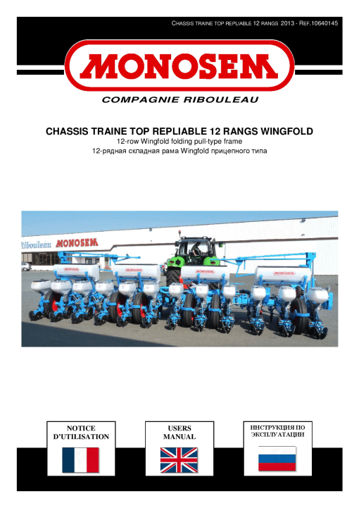 Monosem Chassis_traine-12-rangs-WingFold Parts manual catalog PDF Download