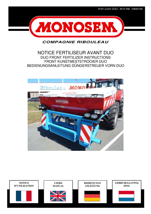 Monosem Ferti-avant-DUO Parts manual catalog PDF Download