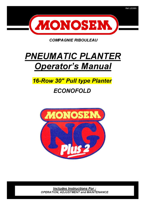 Monosem NG_Plus2_Econofold Parts manual catalog PDF Download
