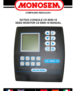 Monosem Seed-monitor-CS5000 Parts manual catalog PDF Download