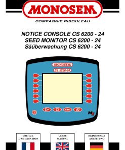 Monosem Seed-monitor-CS6200 Parts manual catalog PDF Download