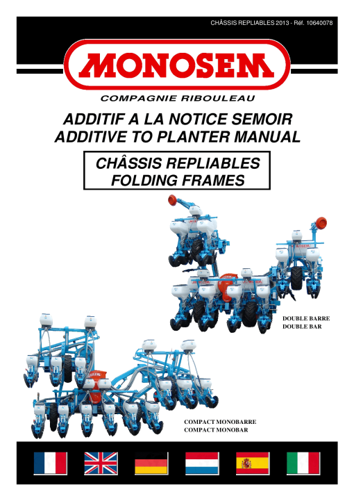 Monosem chassis-repliables Parts manual catalog PDF Download