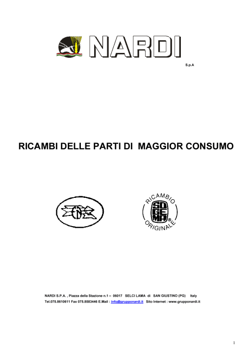 Nardi nardi Parts manual catalog PDF Download