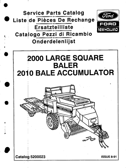 New Holland 2000_2010 Baler Parts manual catalog PDF Download