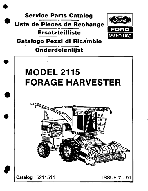 New Holland 2115 Forage_Harvester Parts manual catalog PDF Download