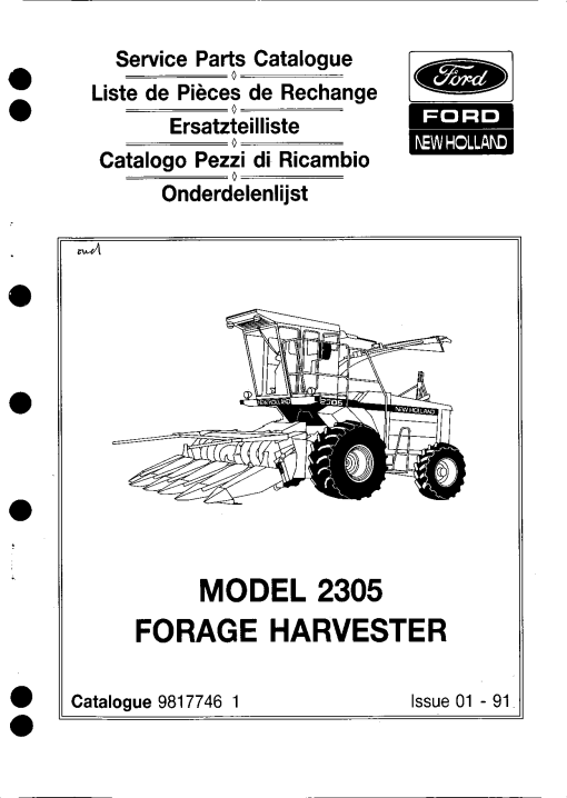 New Holland 2305 Forage_Harvester Parts manual catalog PDF Download