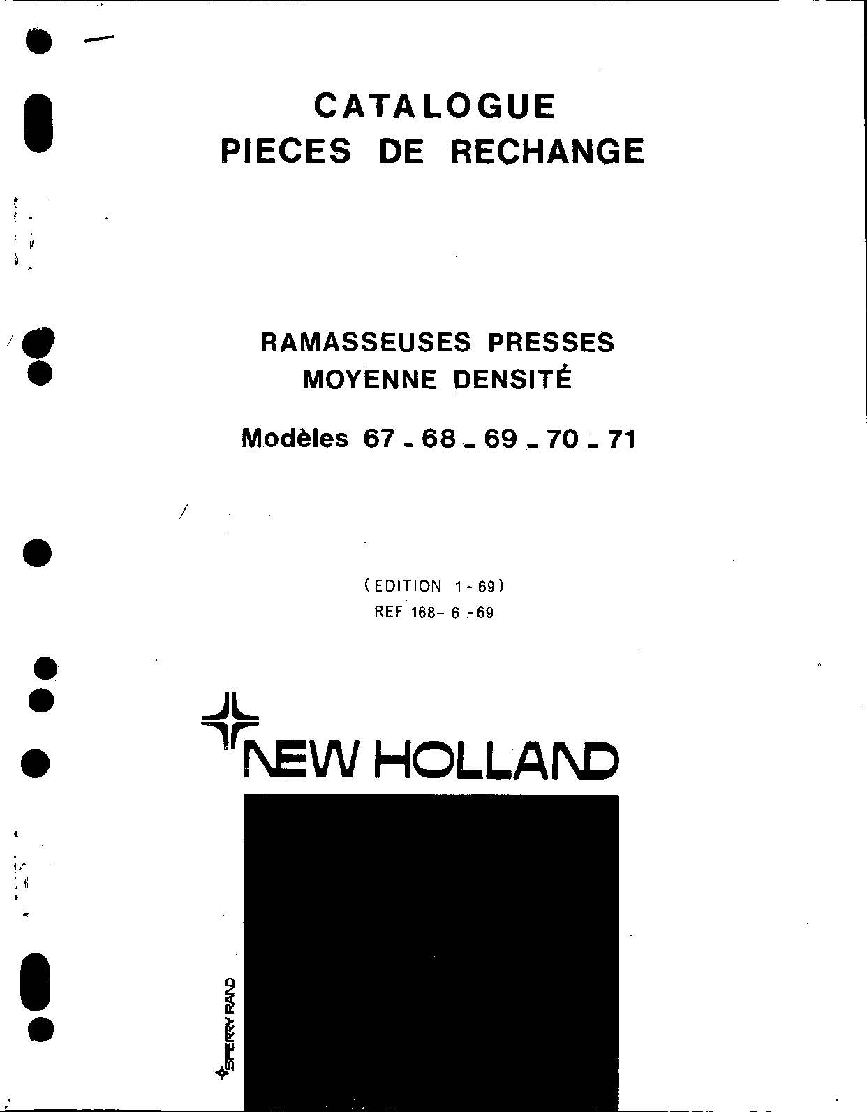 New Holland 67_68_69_70_71 Baler Parts manual catalog PDF Download