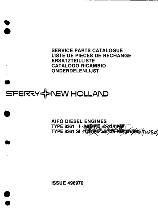 New Holland Engine_8361_2 Combine Parts manual catalog PDF Download