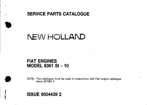 New Holland Engine_8361_SI Combine Parts manual catalog PDF Download